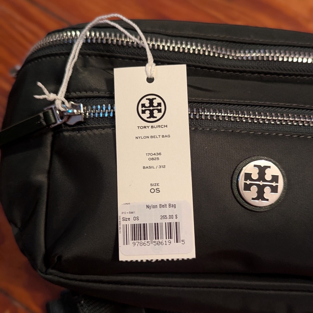 Tory Burch Nylon Belt Bag with Silver Accents